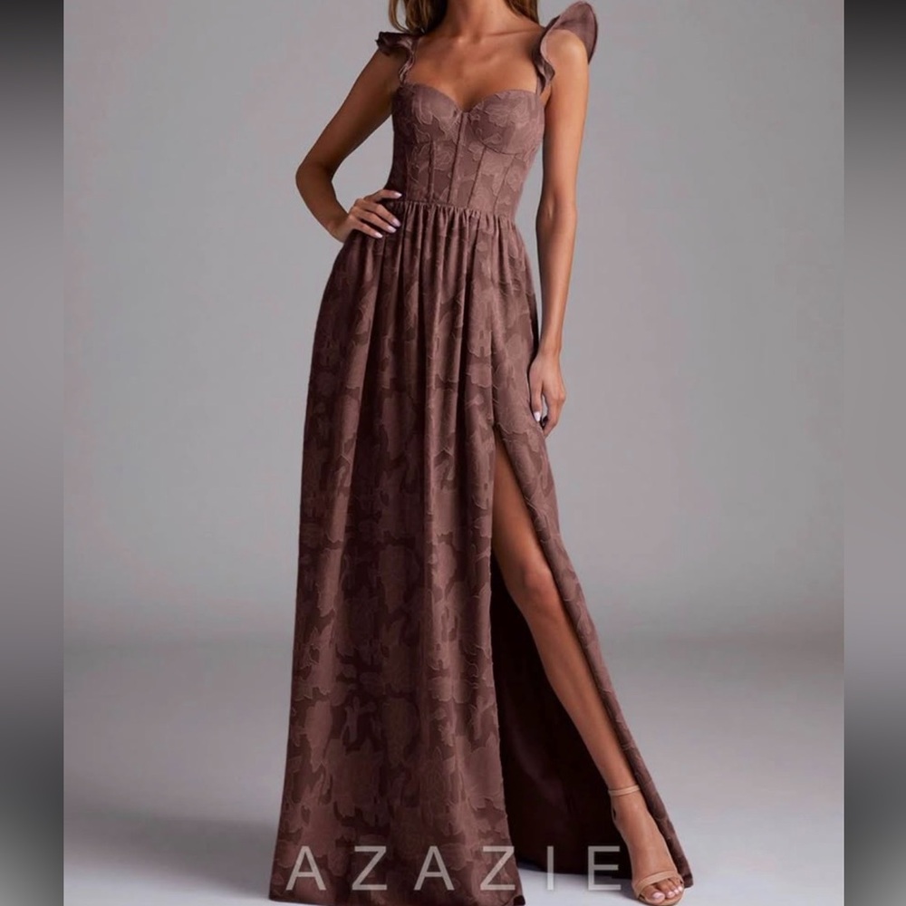 Azazie Espresso Candice Corset Dress